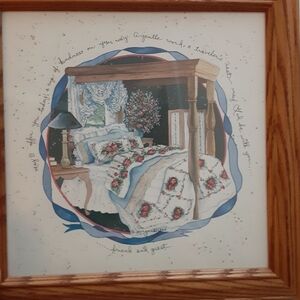 D. MORGAN Guest Room Print Wood Frame Bracket App 11.75" × 11.75"